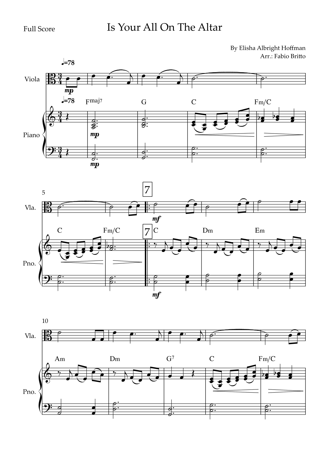 Is Your All On The Altar? (arr. Fabio Britto)