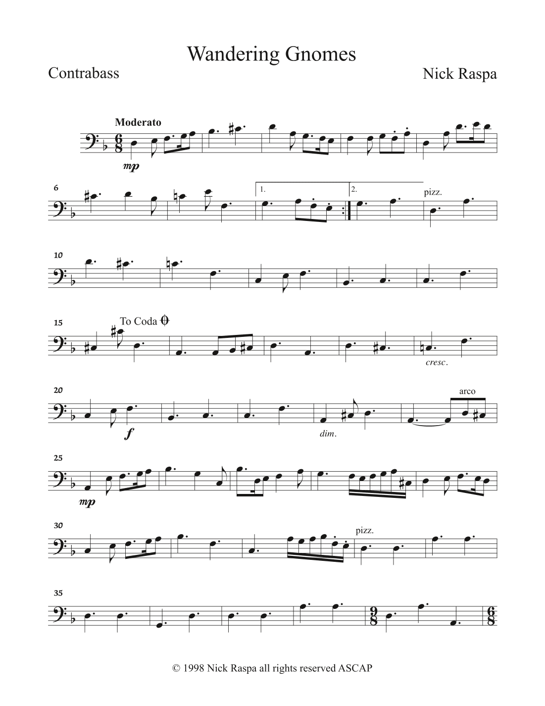 Wandering Gnomes (Contrabass part)