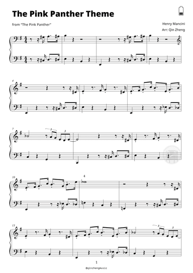 The Pink Panther (arr. Qin Zheng)