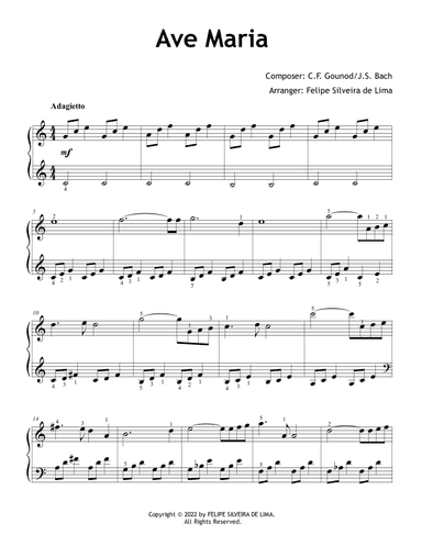 Ave Maria (Easy/Basic Level) (arr. Felipe Silveira de Lima)