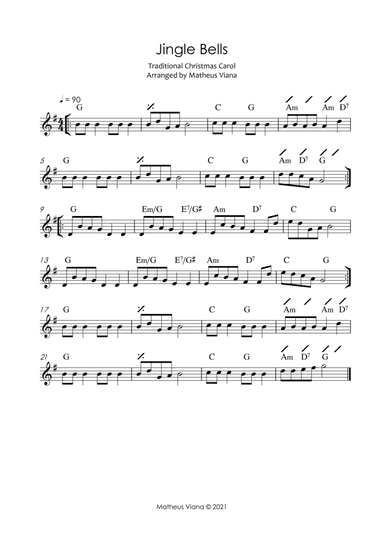 Jingle Bells - Lead Sheet (Melody and Chords) (arr. Matheus Viana)