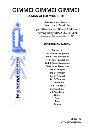Gimme! Gimme! Gimme! (a Man After Midnight) (arr. Brad Esbensen)