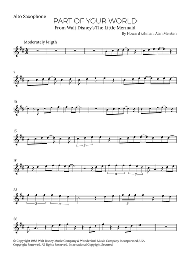 Part Of Your World (reprise) (arr. Alex Nunes Rodrigues)