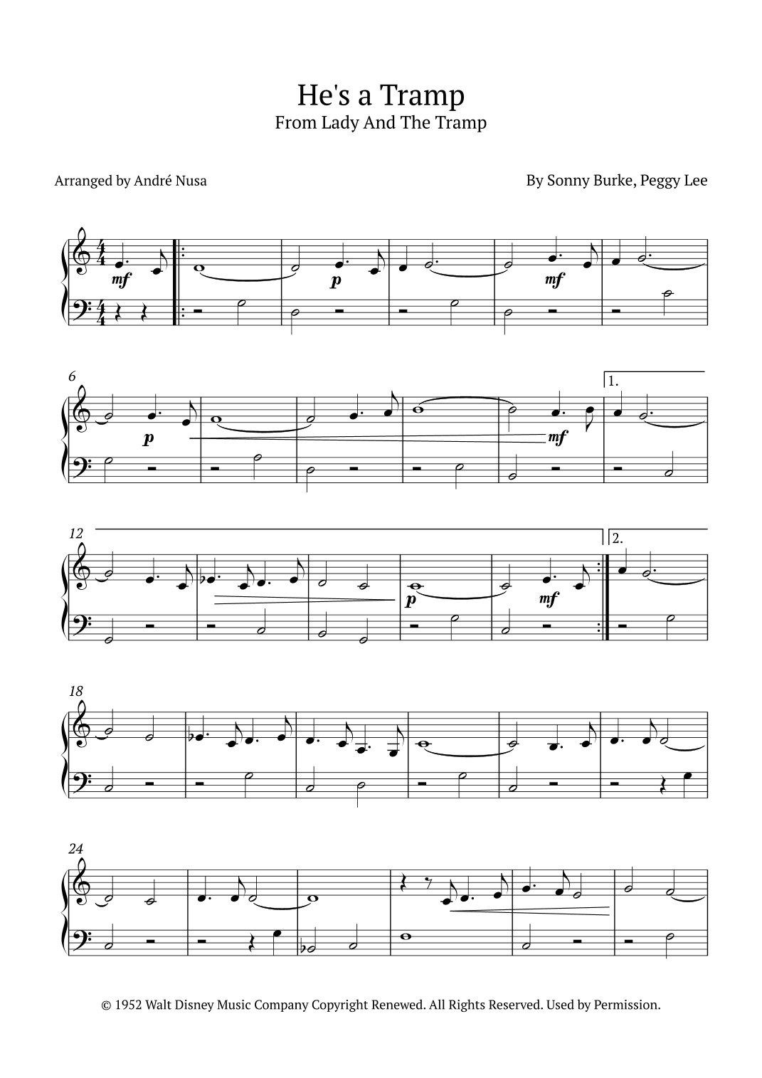 He's A Tramp (arr. André Nusa)