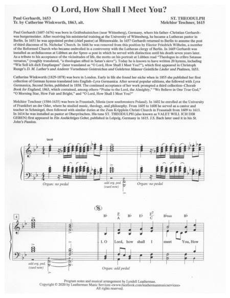 O Lord, How Shall I Meet You? (arr. Lyndell Leatherman)