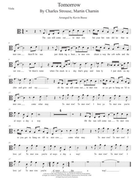 Tomorrow (arr. Kevin Busse)