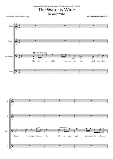 The Water is Wide (O Waly Waly) for ATBarB (arr. David McGregor)