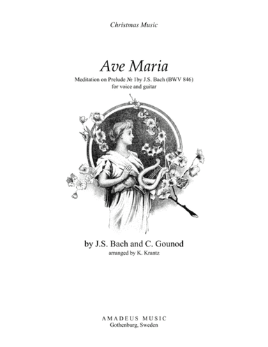 Ave Maria for voice and guitar (D major) (arr. Klas Krantz)