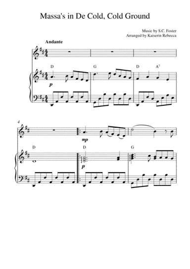 Massa's in De Cold, Cold Ground (arr. Kaiserin Rebecca)