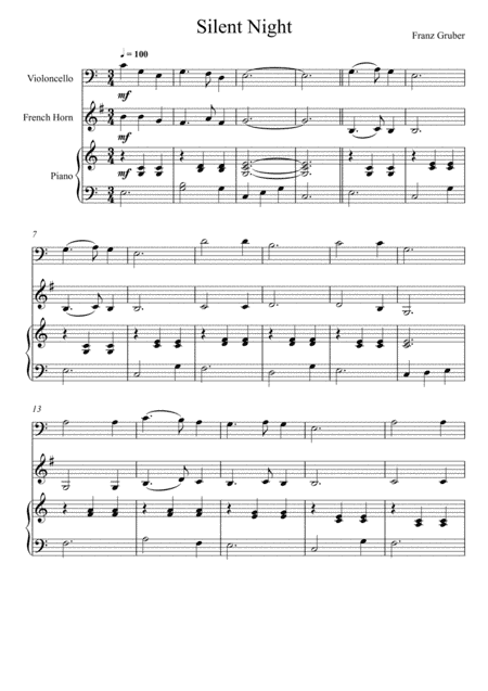 Franz Gruber - Silent Night (Violoncello and French Horn Duet) (arr. André Laitano)