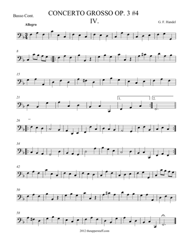 Concerto Grosso Op. 3 #4 Movement IV. (arr. theupperstaff.com)