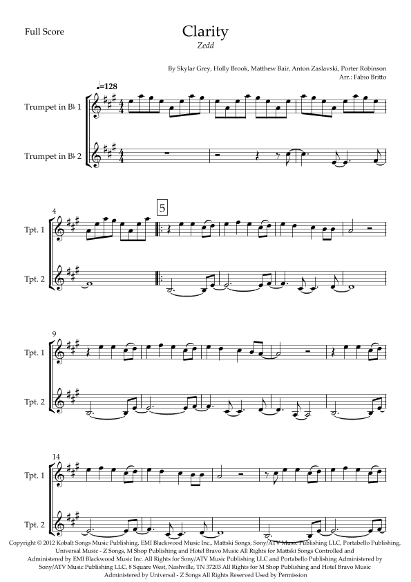 Clarity (arr. Fabio Britto)