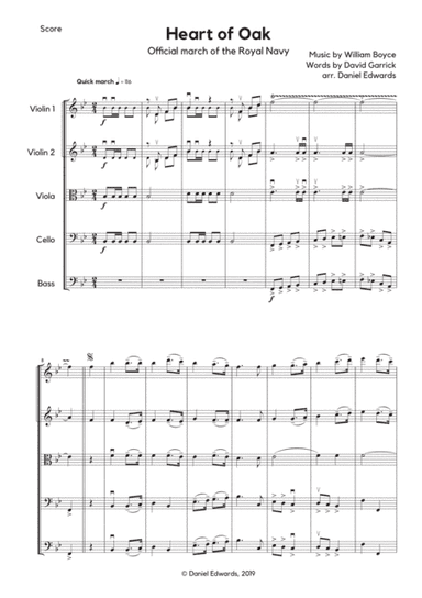 Heart of Oak, official march of the Royal Navy, arranged for string orchestra (arr. Daniel Edwards)