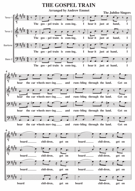 The Gospel Train A Cappella TTBB (arr. Andrew Emmet)