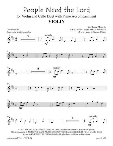 People Need The Lord (arr. Sharon Wilson)
