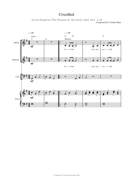 Crucified (Lent/Good Friday)  - duet, cello and piano