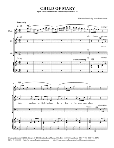 Child of Mary - SATB choral anthem