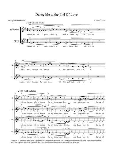 Dance Me To The End Of Love (arr. Joyce Todd McBride)