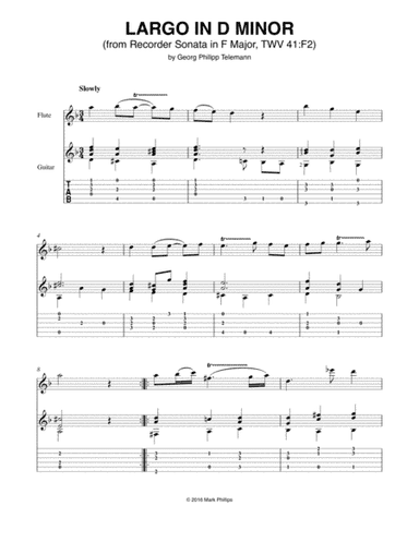 Largo in D Minor (from Recorder Sonata in F Major, TWV 41:F2) (arr. Mark Phillips)