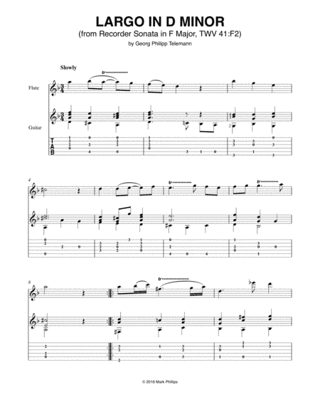 Largo in D Minor (from Recorder Sonata in F Major, TWV 41:F2) (arr. Mark Phillips)