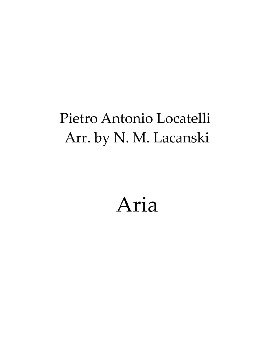 Aria (arr. Nick Lacanski)