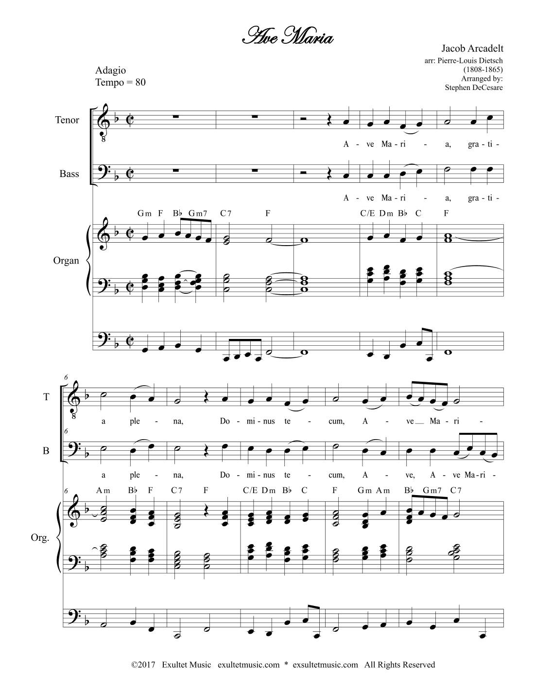 Ave Maria (Duet for Tenor and Bass Solo) (arr. Stephen DeCesare)