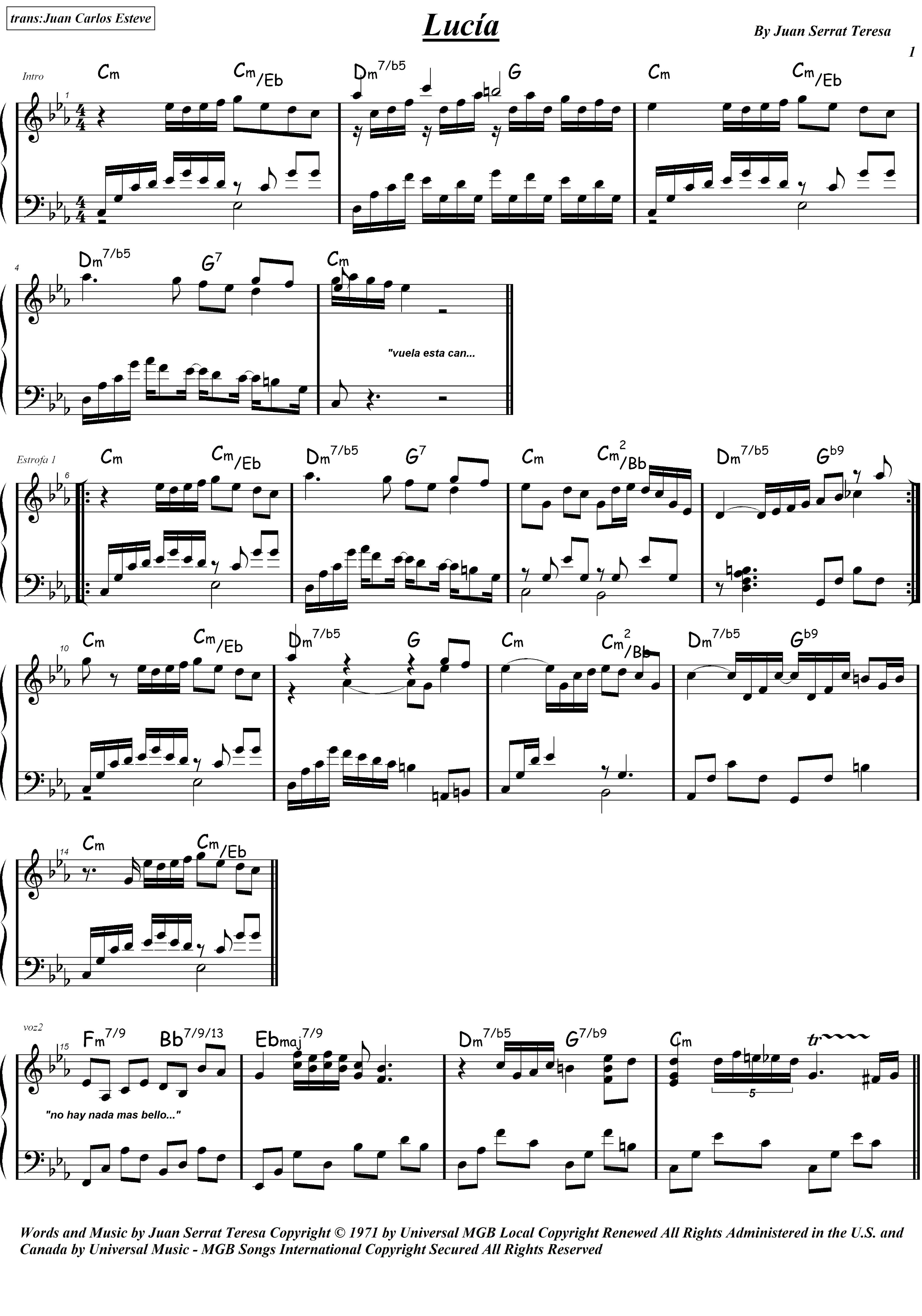 Lucia (arr. juan carlos esteve / Gran Coda)
