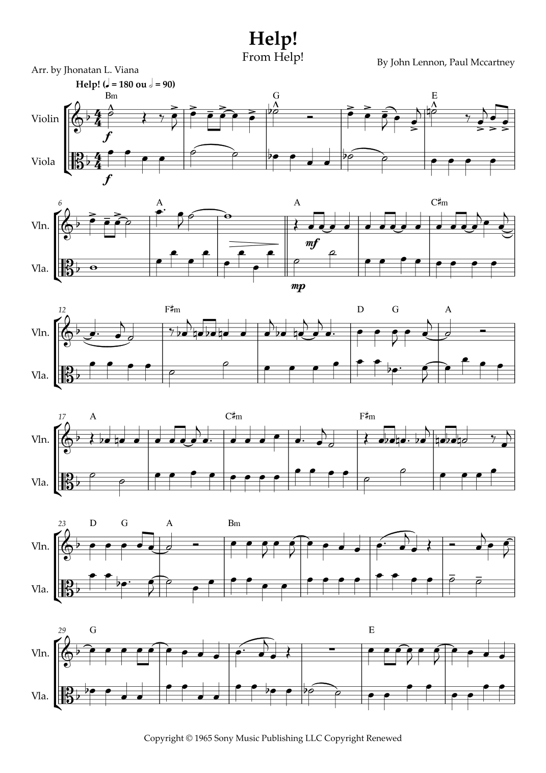 Help! (arr. Jhonatan Lucio Viana)