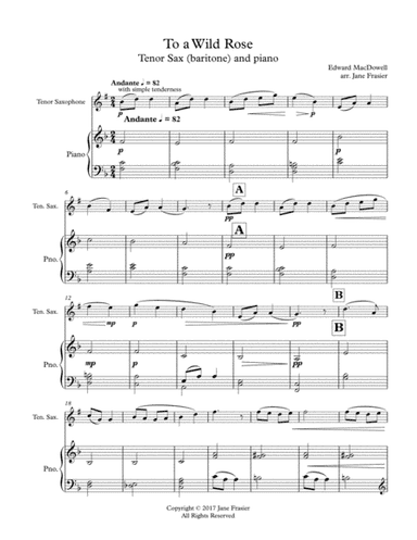 To a Wild Rose (arr. Jane Frasier)