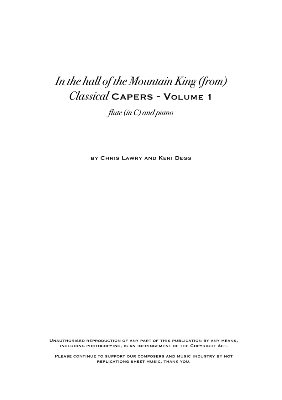 In the hall of the mountain king (Grieg) (but not as you know it!) includes original flute solo - fl