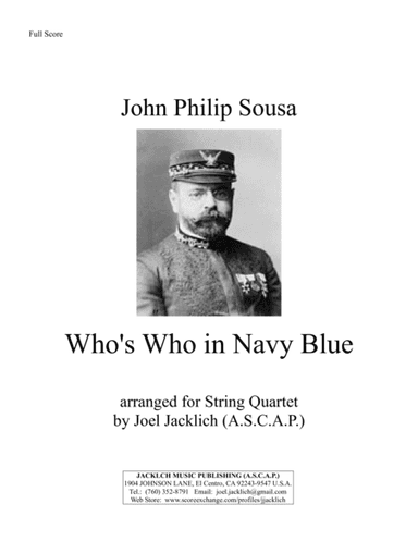 Who's Who in Navy Blue (March) for String Quartet (arr. Joel Jacklich (ASCAP))