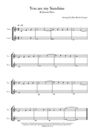You Are My Sunshine (arr. Davi Rocha Campos)