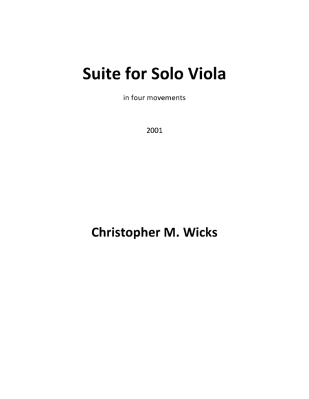 Suite for Solo Viola