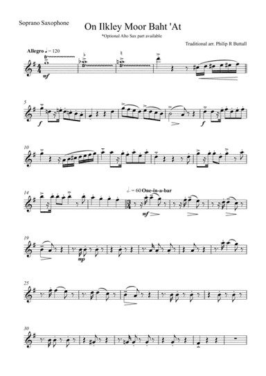 On Ilkley Moor Baht 'At (Saxophone Quartet / Quintet) - Set of Parts [x4 / 5]