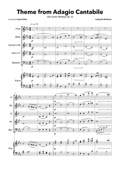 Theme From Adagio Cantabile (from Sonata 'Pathétique' Op.13) (arr. Tiago Cordeiro)