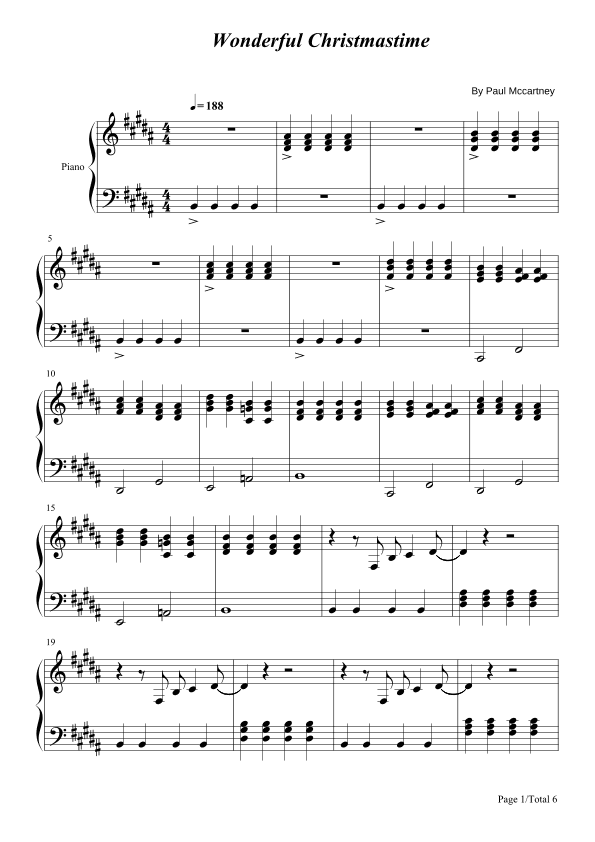 Wonderful Christmastime (arr. poon)