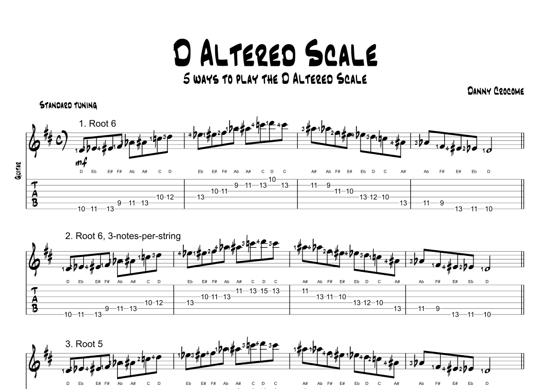D Altered Scale (5 Ways to Play)