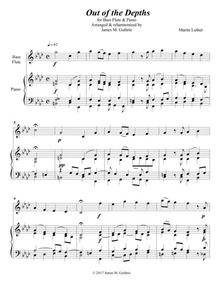 Luther: Out of the Depths for Bass Flute & Piano (arr. James M. Guthrie, ASCAP)