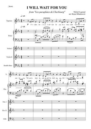 I Will Wait For You (arr. Bojan Mladenović)