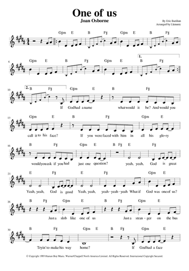 One Of Us (arr. Lkmusic)