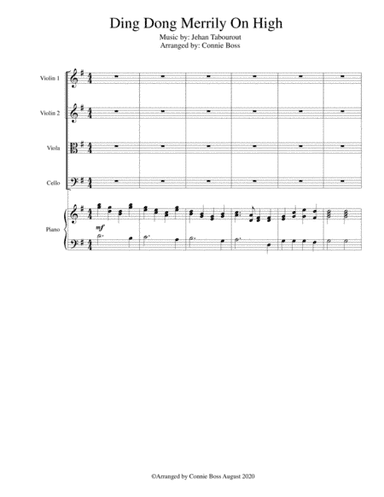 Ding Dong Merrily on High - Strings and piano with parts (arr. Connie Boss)