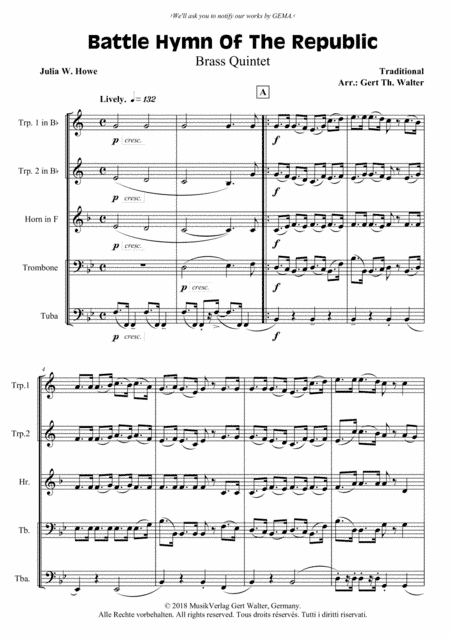 Battle Hymn Of The Republic (arr. Gert Th. Walter)