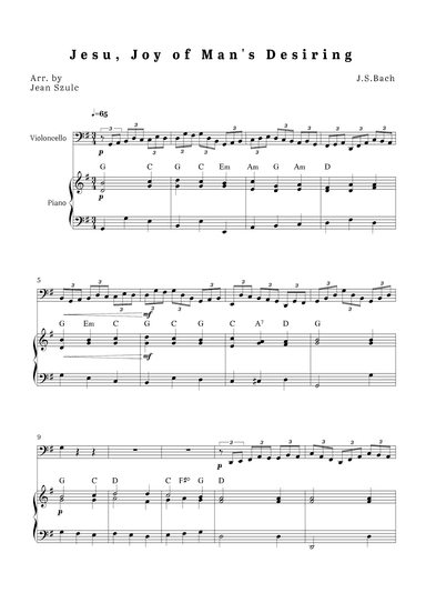 Jesu, Joy of Man's Desiring (arr. Jean Szulc)