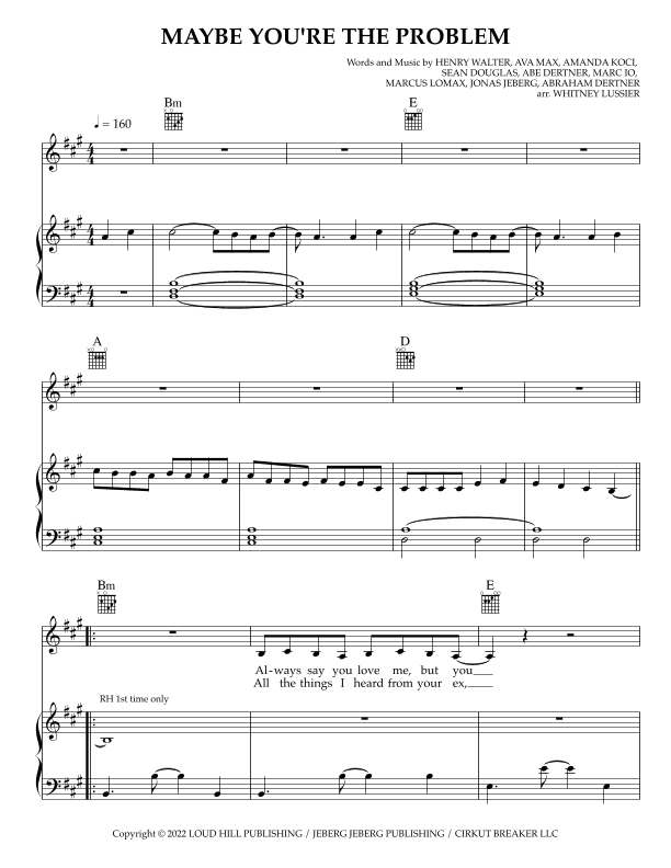 Maybe You're The Problem (arr. Whitney Lussier)