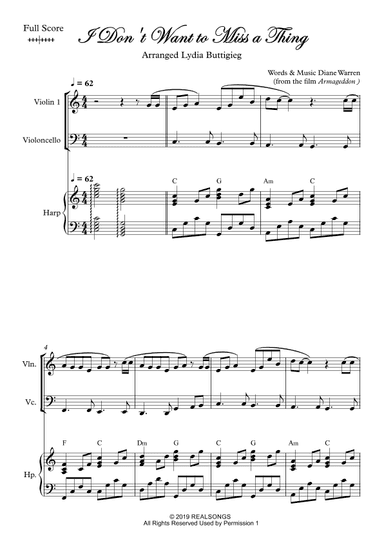 I Don't Want To Miss A Thing (arr. Dr Lydia Buttigieg)
