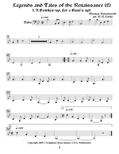 Legends and Tales of the Renaissance II (of Romance) - 1. A Hawkes-up for a Hunts-up! (Tuba) (arr. R.R.Cardo)