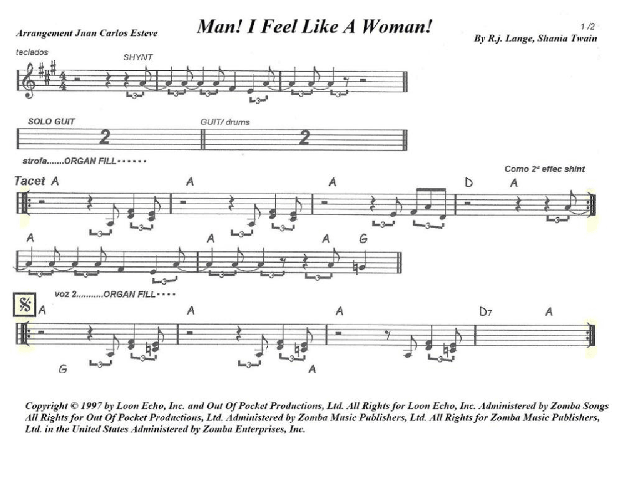Man! I Feel Like A Woman! (arr. juan carlos esteve / Gran Coda)