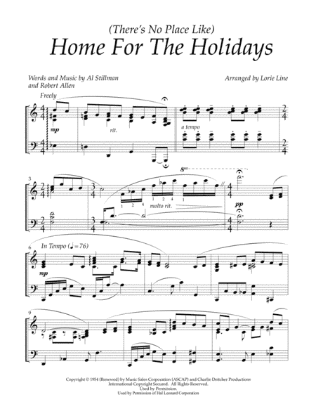 (There's No Place Like) Home For The Holidays (arr. Lorie Line)