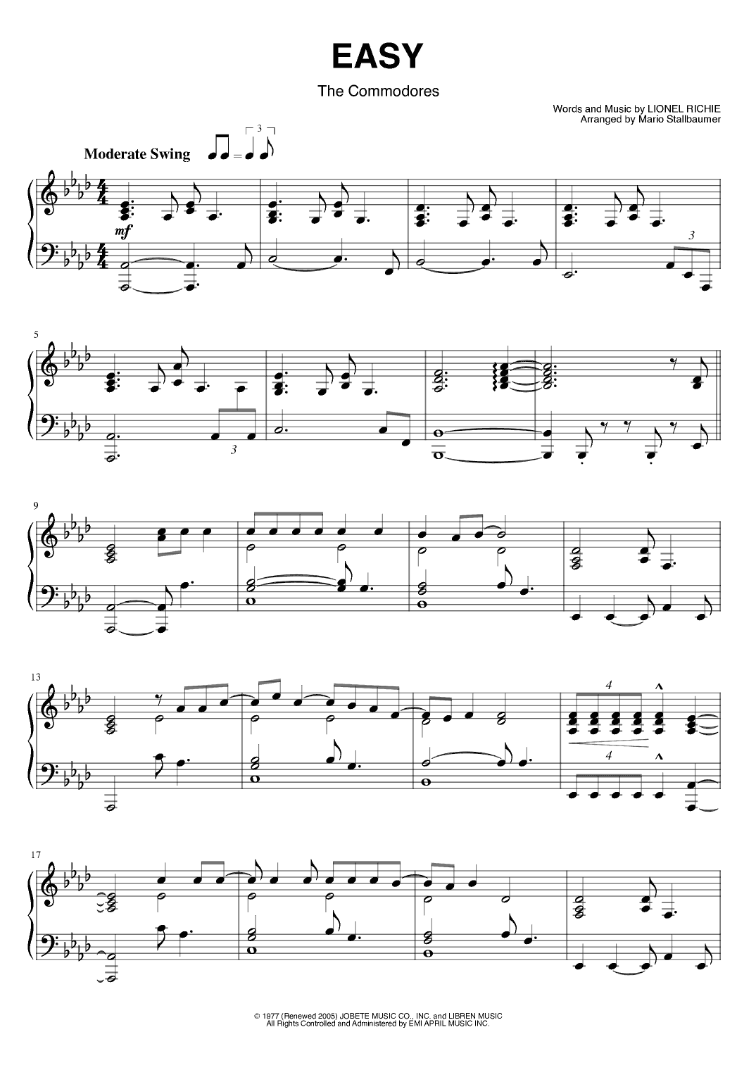 Easy (arr. Mario Stallbaumer)