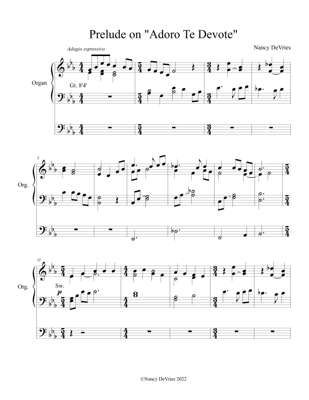 Prelude on "Adoro Te Devote" (arr. Nancy DeVries)